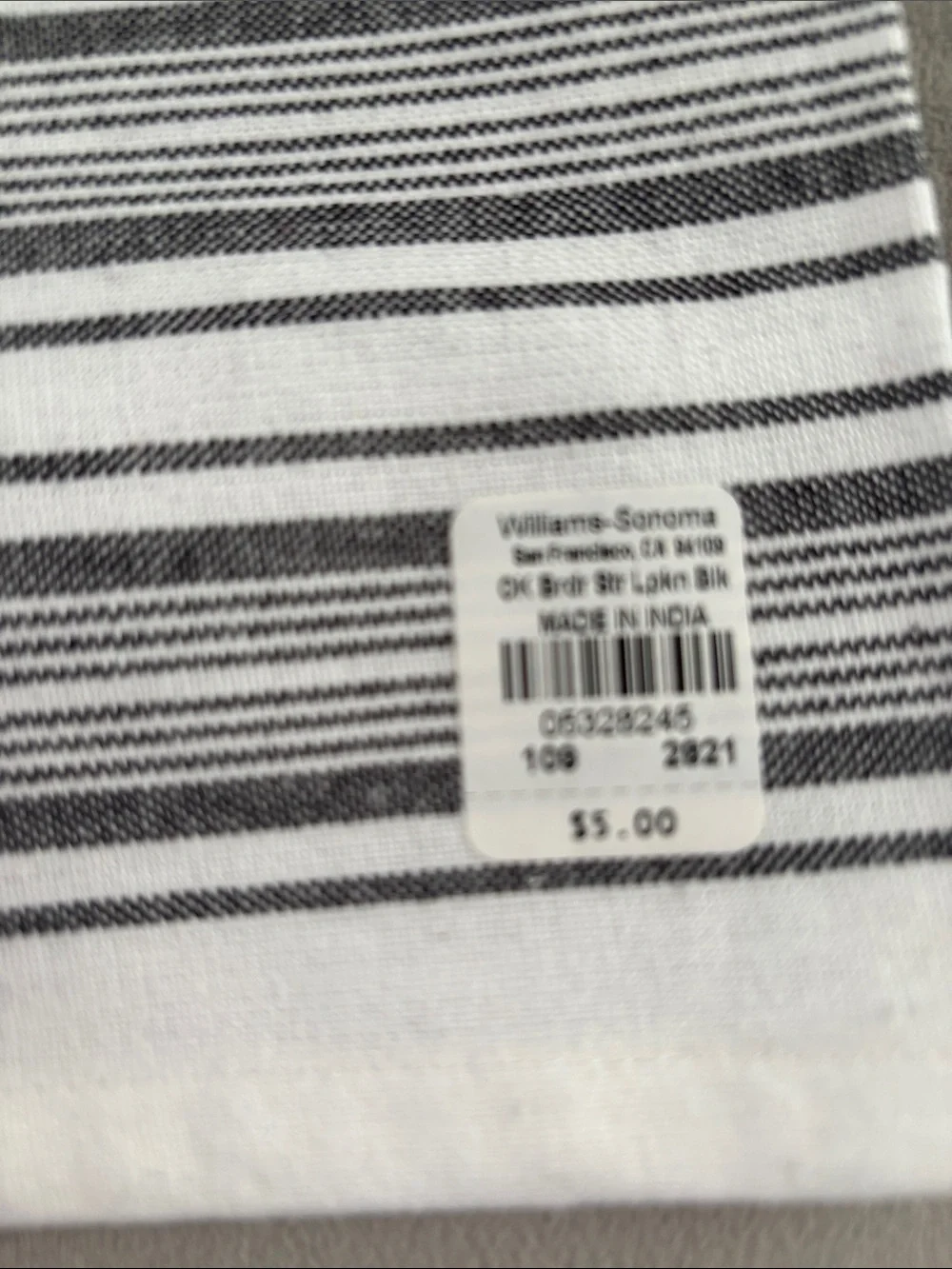 Williams Sonoma Black and White Striped Cotton Kitchen Towels